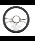Skg-2015 Bp New Steering Wheel Black Leather Half Wrap And Polished