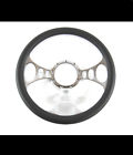 Skg-2017 Bp New Steering Wheel Black Leather Half Wrap And Polished