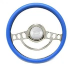 Billet & Blue Steering Wheel 14" For Ididit, Flaming River Column Hot Rod Street. Fixed Price $215.79.
