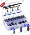 30X Straight Push Connectors Air Line Fittings 1/4 5/16 3/8 Tube 2-WAY. Fixed Price $24.95.