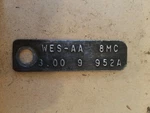 1965-69 Mustang Cougar V-8 3.00 Ratio Rear Differential Id Tag. Fixed Price $49.99.
