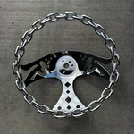 Factory Second 11" Polished Chain Steering Wheel Mudflap Girls -3 Hole. Fixed Price $80.00.