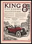 1917 King 8 Foursom Features Front Bucket Seats Antique Car Ad. Fixed Price $9.99.