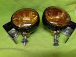 Nos Vintage Arrow 500 12 Volt Fog Lights Lamps W/ Brackets Pair. Fixed Price $205.00.