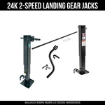 Bulldog 24K Tandem Trailer Jack Set Spring Return Drop Legs Planetary Gearbox. Fixed Price $1261.99.