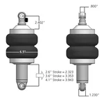 Ridetech Air Suspension Kit - Front Hq Shockwaves, 1000 Series With 3.6" Stroke. Fixed Price $1023.93.