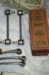 Antique Car Part Lot Chevrolet 1942-1947 Shock Absorber Link Door Window Handles. Fixed Price $45.00.