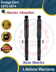 Premium Oe Rear Left & Right Shocks 1971-1974 Dodge Dart Lifetime Warranty. Fixed Price $78.95.