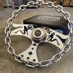 11" Polished Chain Steering Wheel Mudflap Girls Chrome Horn -3 Hole. Fixed Price $111.90.