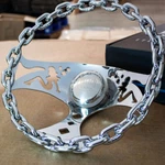 11" Chrome Chain Steering Wheel With Lady Cutouts And Horn For Chevy Cars/trucks. Fixed Price $144.89.