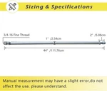 Axle 1" Diameter 44" Steel Rod With To 3/4" Step-down & 3/4-16 Fine. Fixed Price $59.99.