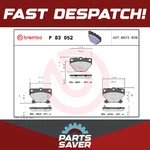 Brake Pads Set Fits Toyota Yaris SCP10 1.0 Rear 99 05 1SZ-FE Brembo Quality. Fixed Price $29.13.