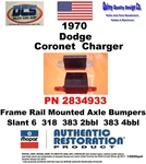 1970 Charger Coronet 318 383 Frame Rail Rear Axle Bumpers 2983933 New Mopar Usa. Fixed Price $39.99.