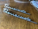 Pair 1968 Plymouth Barracuda Fender 1970 Mopar Script Side. Fixed Price $55.00.