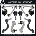 Front Control Arm, Ball Joint, Sway Bar Link & Tie Rod Kit 10P For Jaguar Xkr. Fixed Price $320.00.