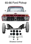 1965 1966 Ford Pickup Body Cab To Frame Rubber Pad Mounting Hardware Kit. Fixed Price $98.50.